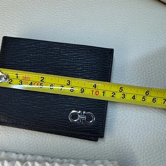 Salvatore Ferragamo Revival Bi-fold Black Textured Wallet